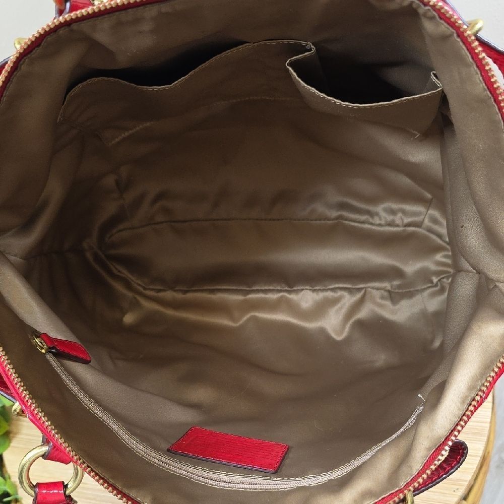 Coach Madison Diagonal Pleated Patent Leather Tote - Picture 11 of 13